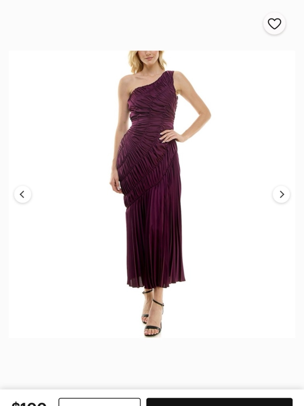 Taylor One-Shoulder Ruched Midi Dress in Plum